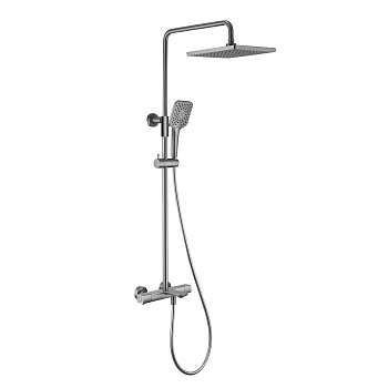 Душевая стойка Vincea Next VSFS-1N1TGM настенная цвет вороненая сталь