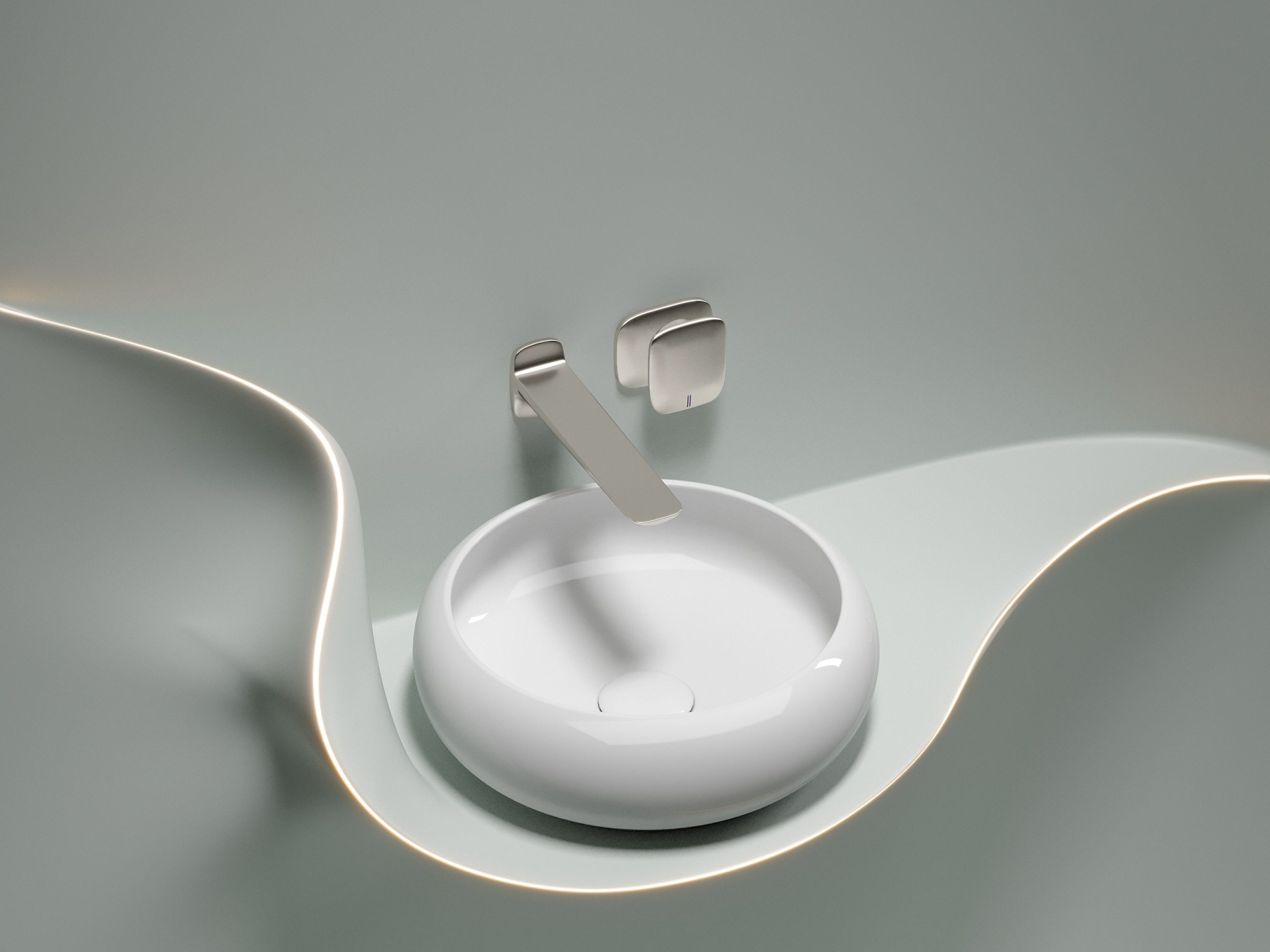 Умывальник чаша накладная круглая CN6050