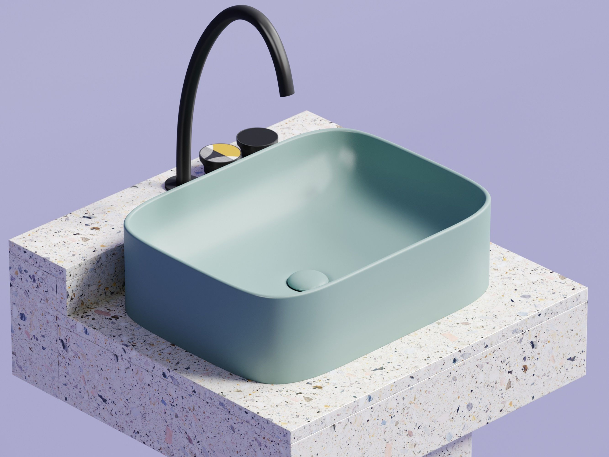 Умывальник чаша накладная прямоугольная CN6052MLG