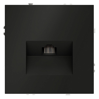 Розетка компьютерная встраиваемая VOLTUM S70 RJ45 кат.6, (черный матовый)