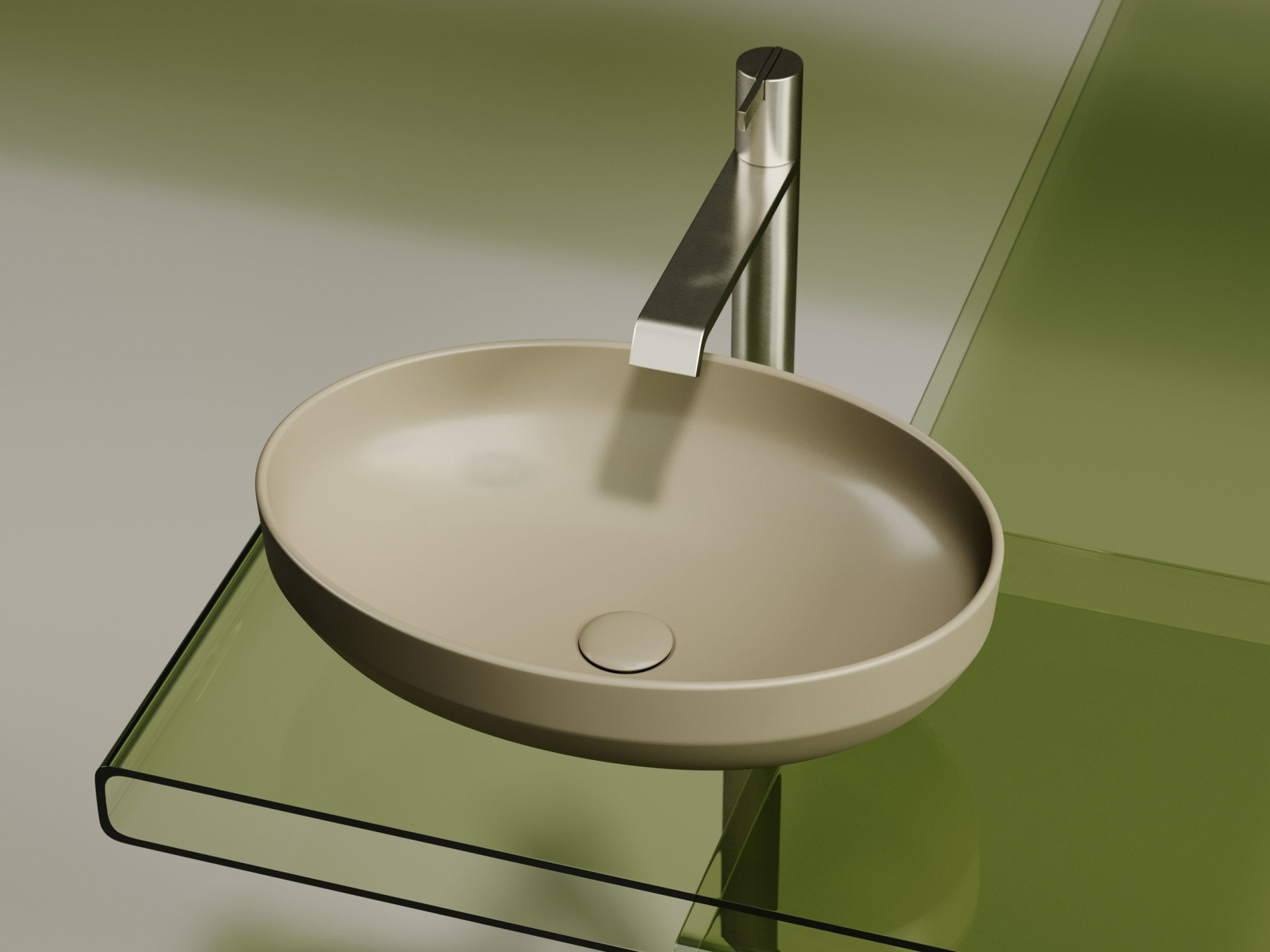 Умывальник чаша накладная овальная CN6056MC