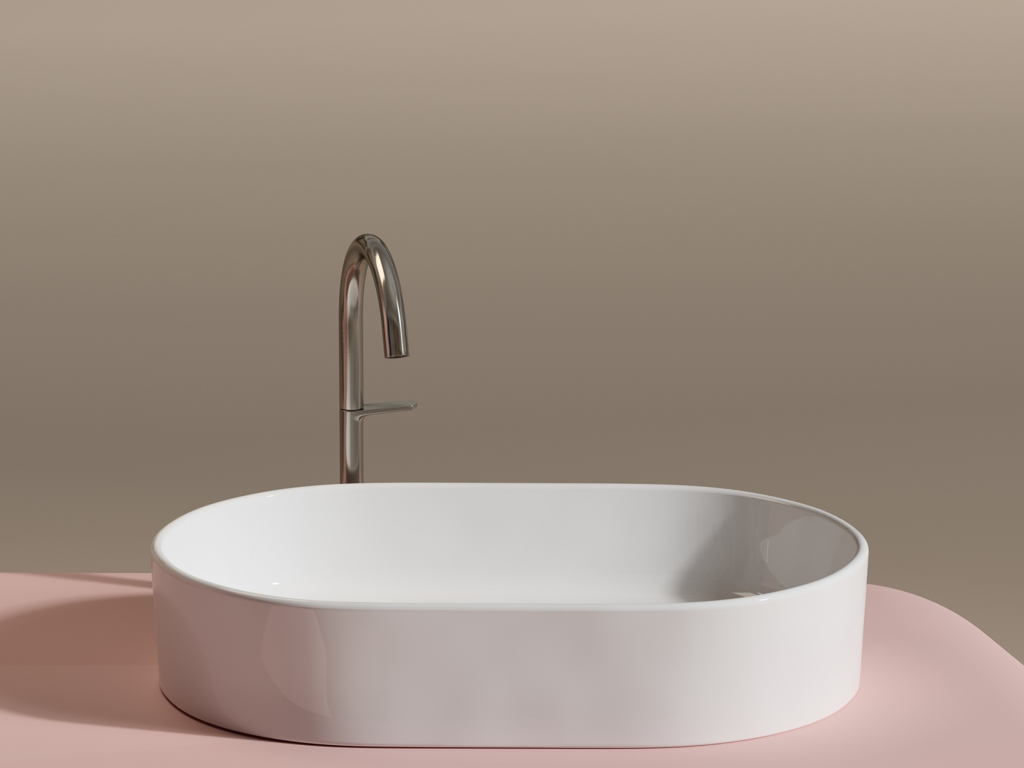 Умывальник чаша накладная овальная CN6048