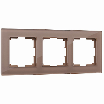 Рамка на 3 поста (латте, стекло) Werkel