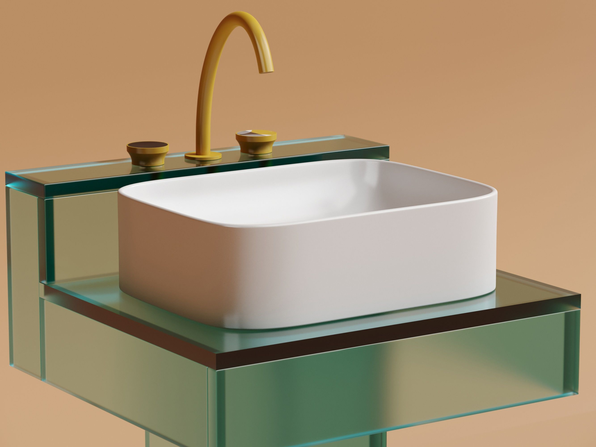 Умывальник чаша накладная прямоугольная CN6052MW