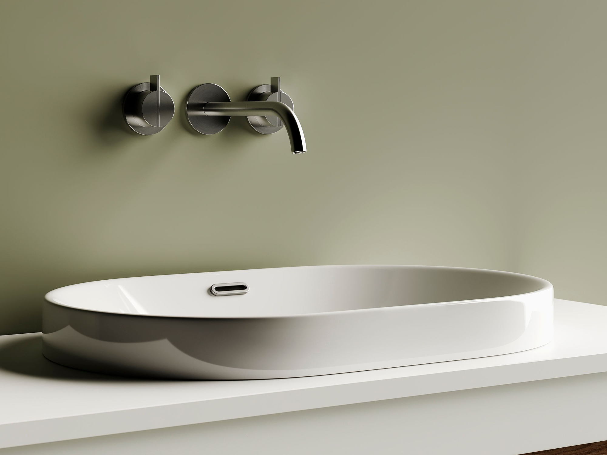 Умывальник овальный встраиваемый сверху в столешницу CN5020