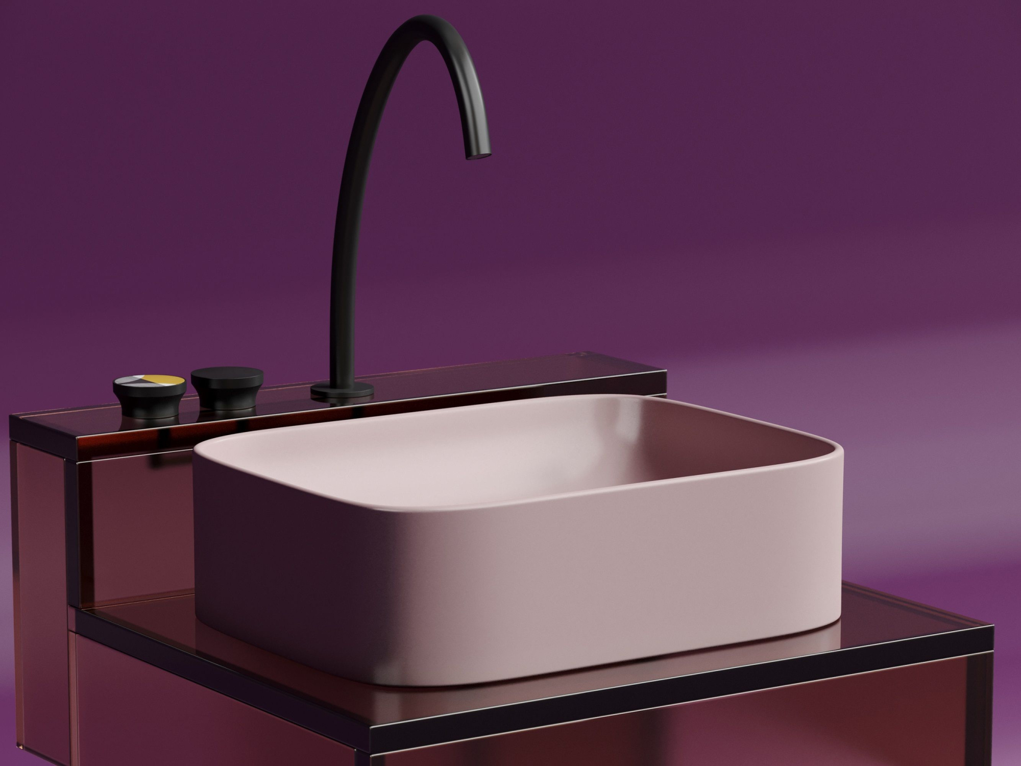 Умывальник чаша накладная прямоугольная CN6052MP