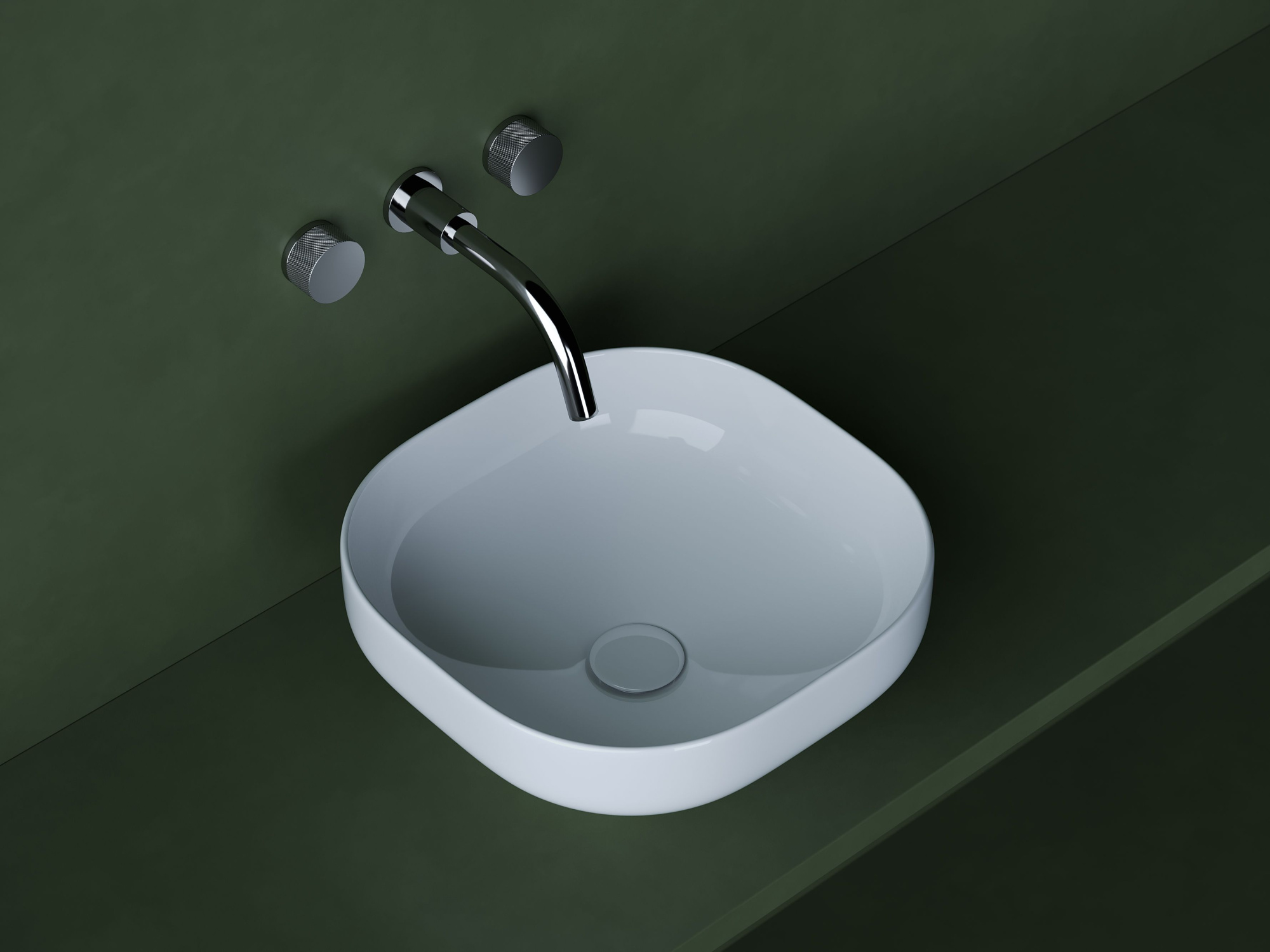 Умывальник чаша накладная квадратная CN5032