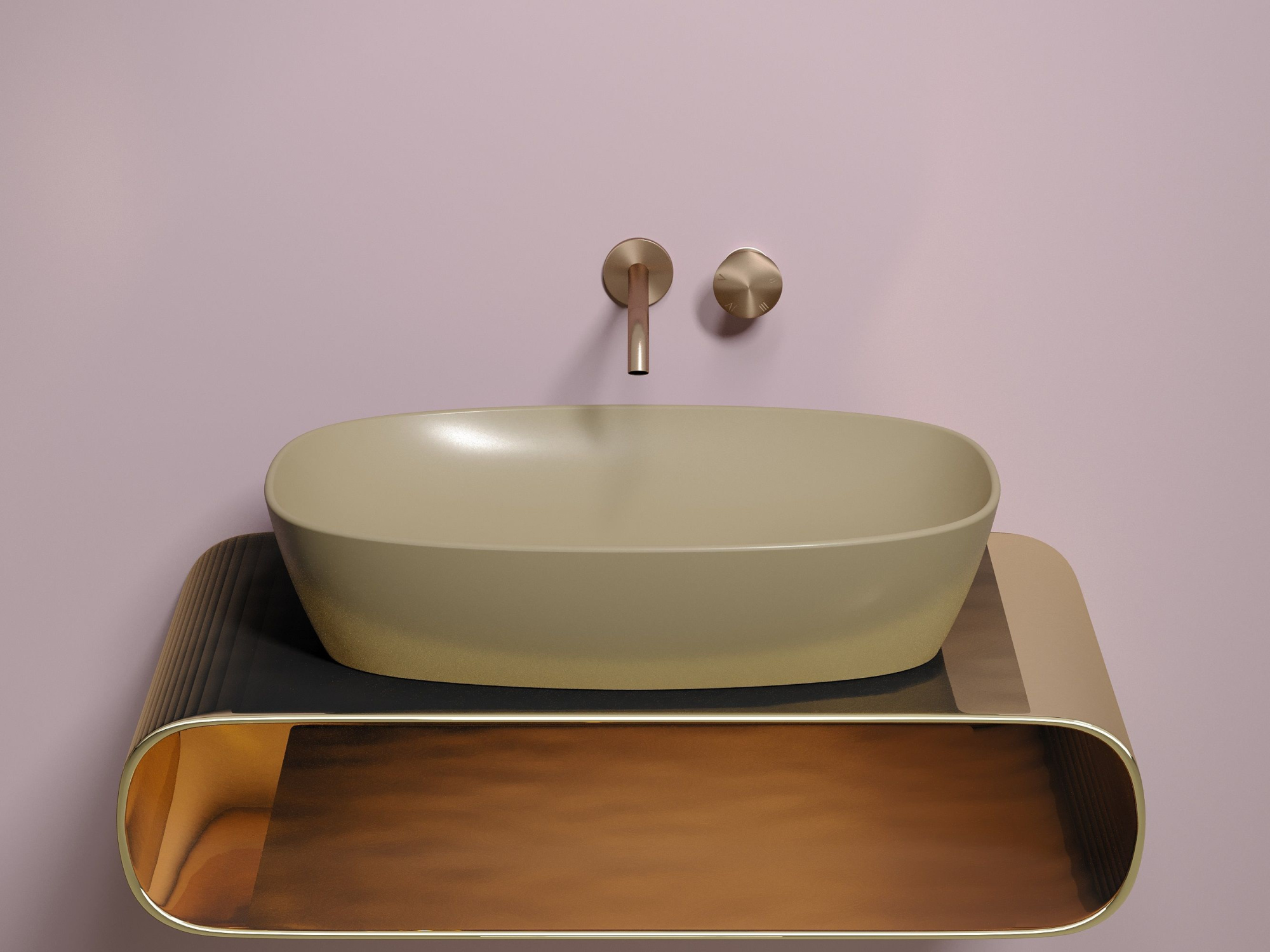 Умывальник чаша накладная овальная CN6049MC