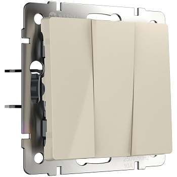 Выключатель трехклавишный (слоновая кость) Werkel