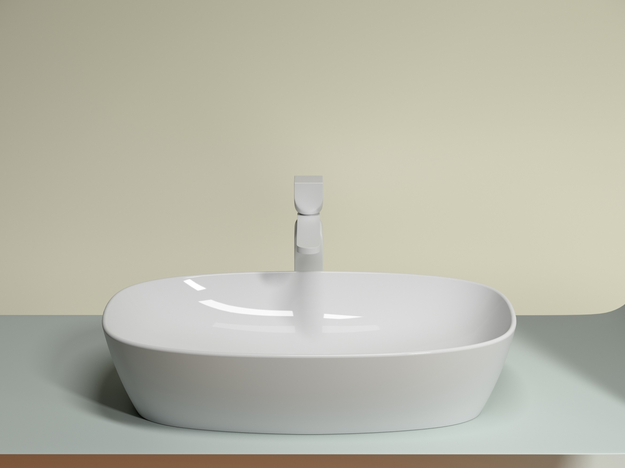 Умывальник чаша накладная овальная CN6049