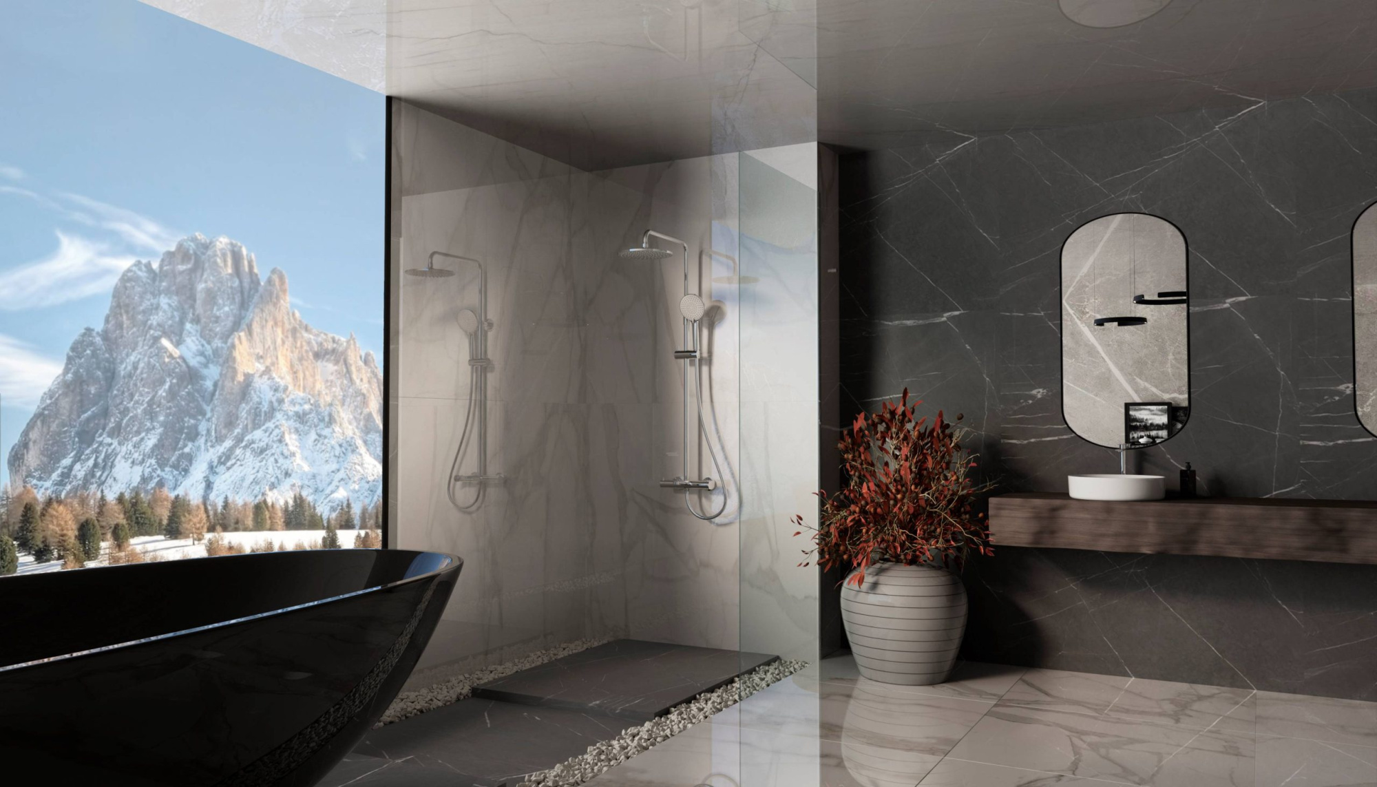 Душевая стойка Vincea Rondo VSFS-1R1CH настенная цвет хром