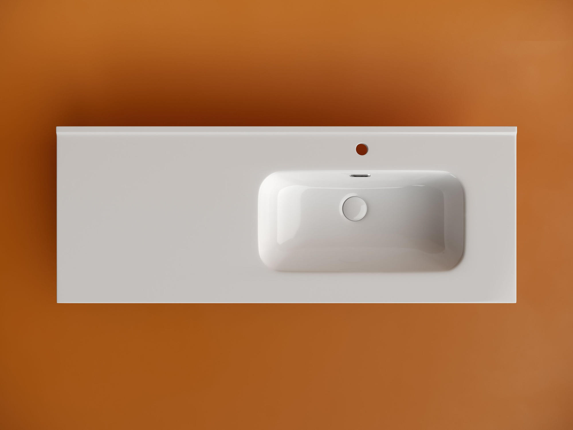 Раковина накладная мебельная, чаша справа, с отверстием под смеситель CN7006R