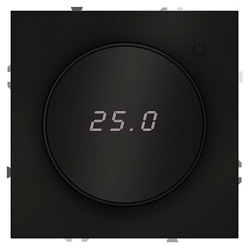 Терморегулятор электронный VOLTUM S70 с индикацией и датчиком, для теплого пола, (черный матовый)