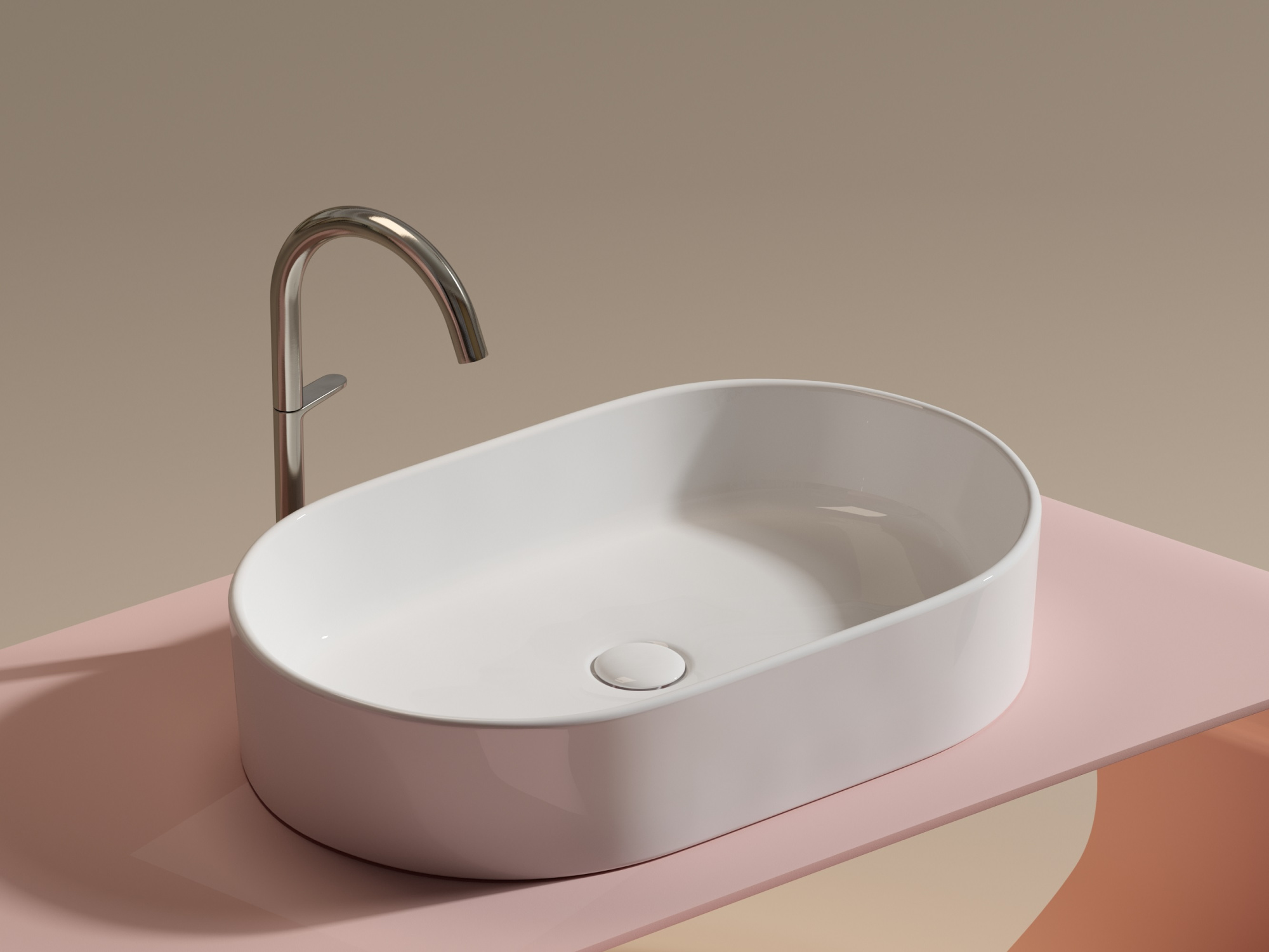 Умывальник чаша накладная овальная CN6048