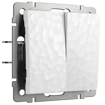 Выключатель двухклавишный проходной (белый) Werkel