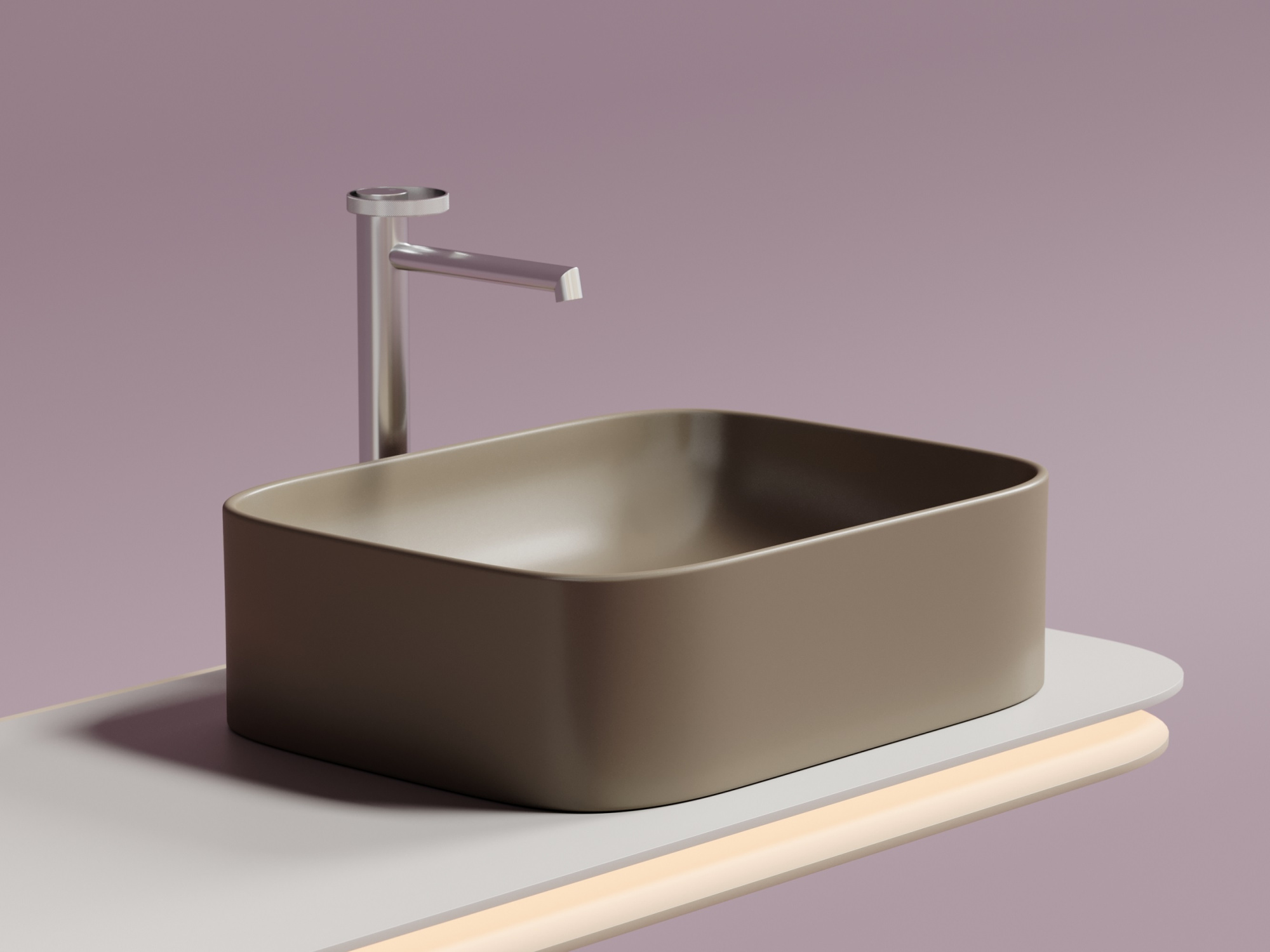 Умывальник чаша накладная прямоугольная CN6052MC