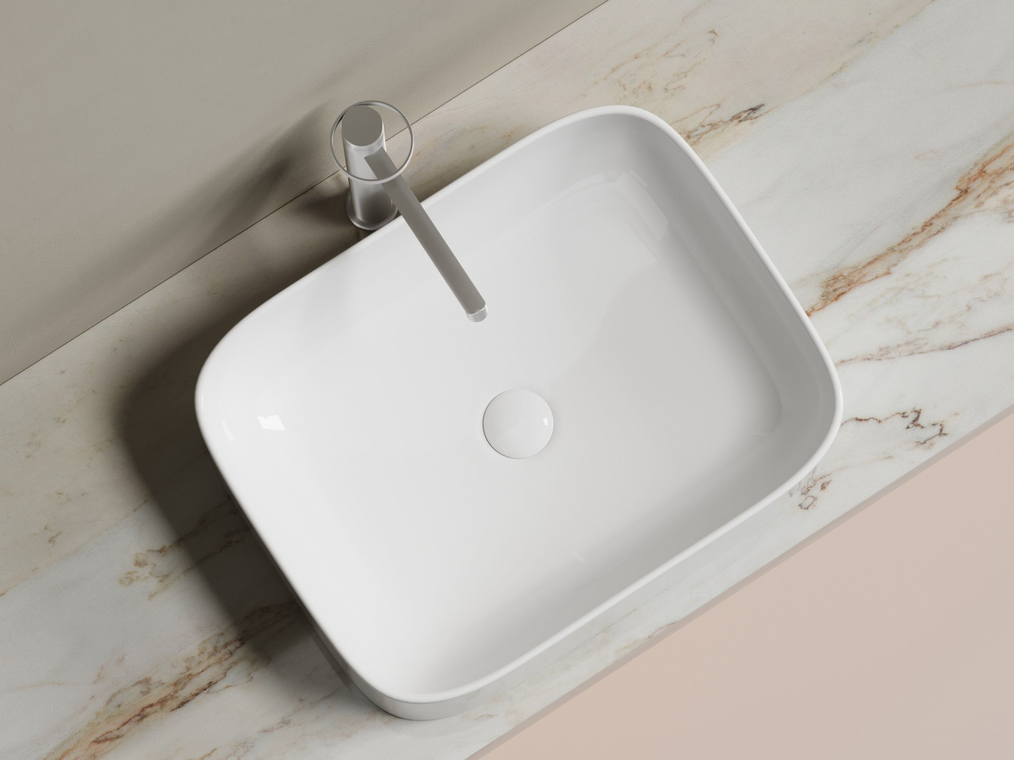 Умывальник чаша накладная прямоугольная CN6052