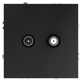 Розетка телевизионная встраиваемая VOLTUM S70 оконечная TV+SAT, (графит)