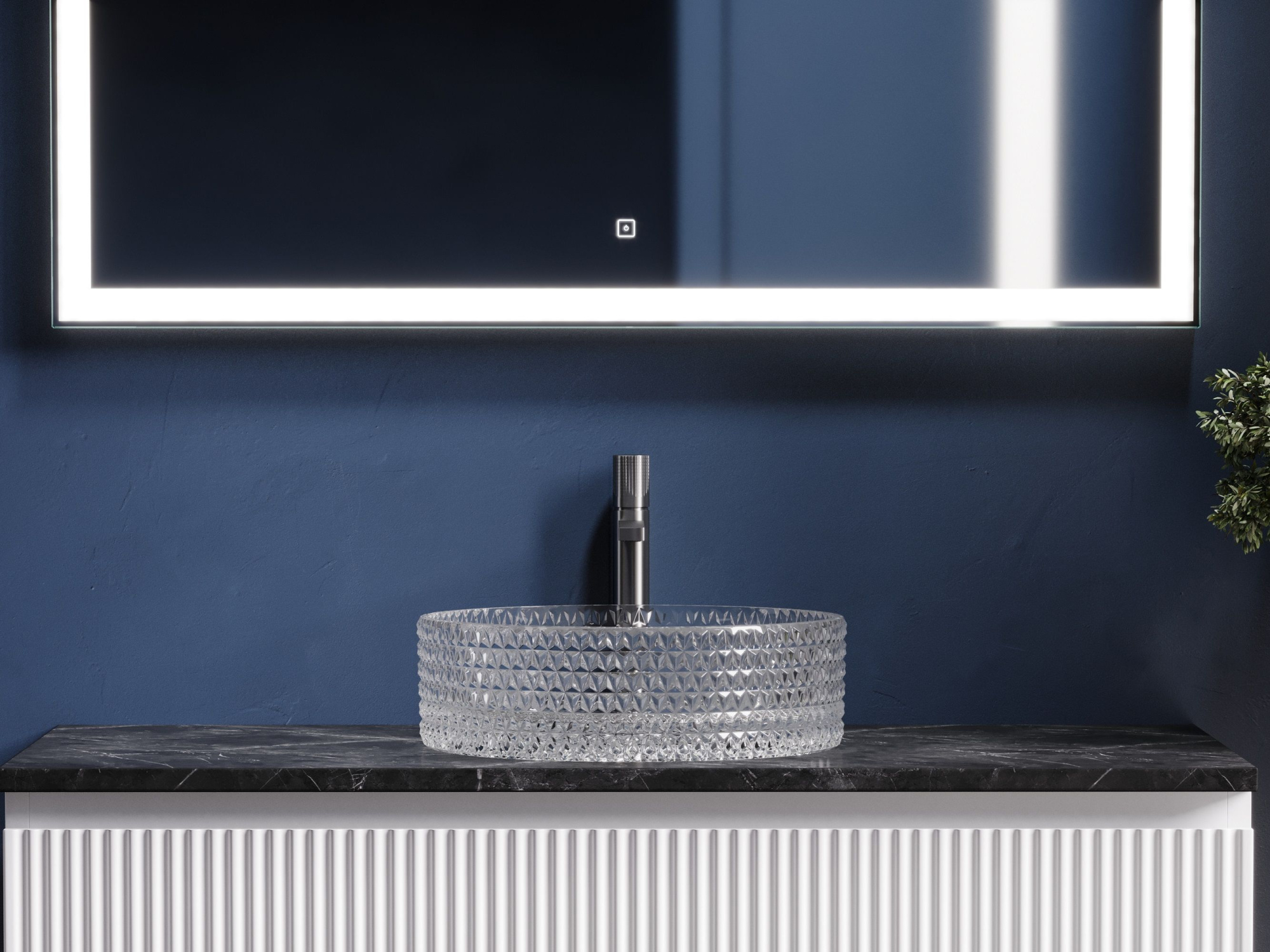 Умывальник чаша накладная круглая (прозрачная) CN6062