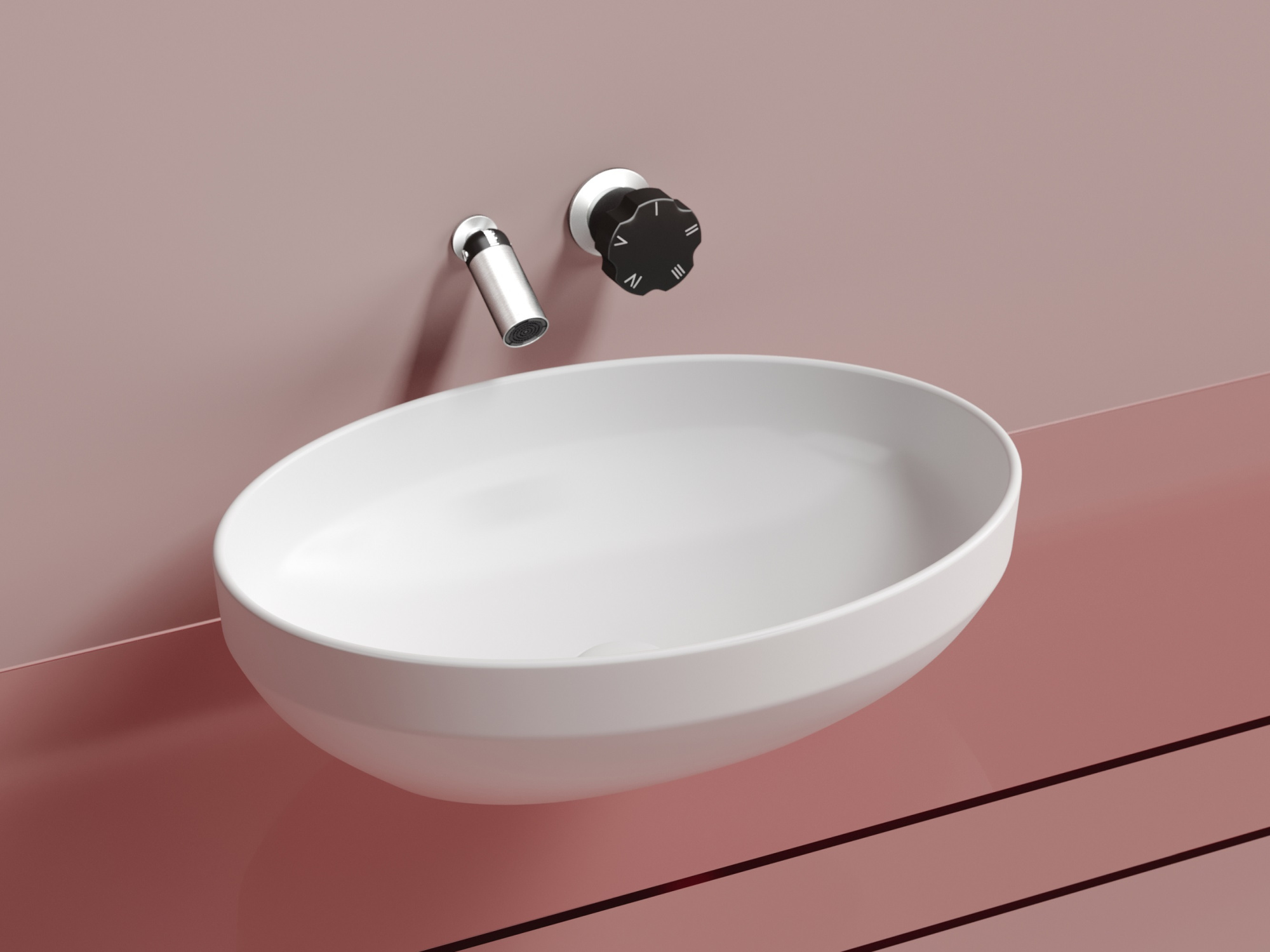 Умывальник чаша накладная овальная CN6056MW