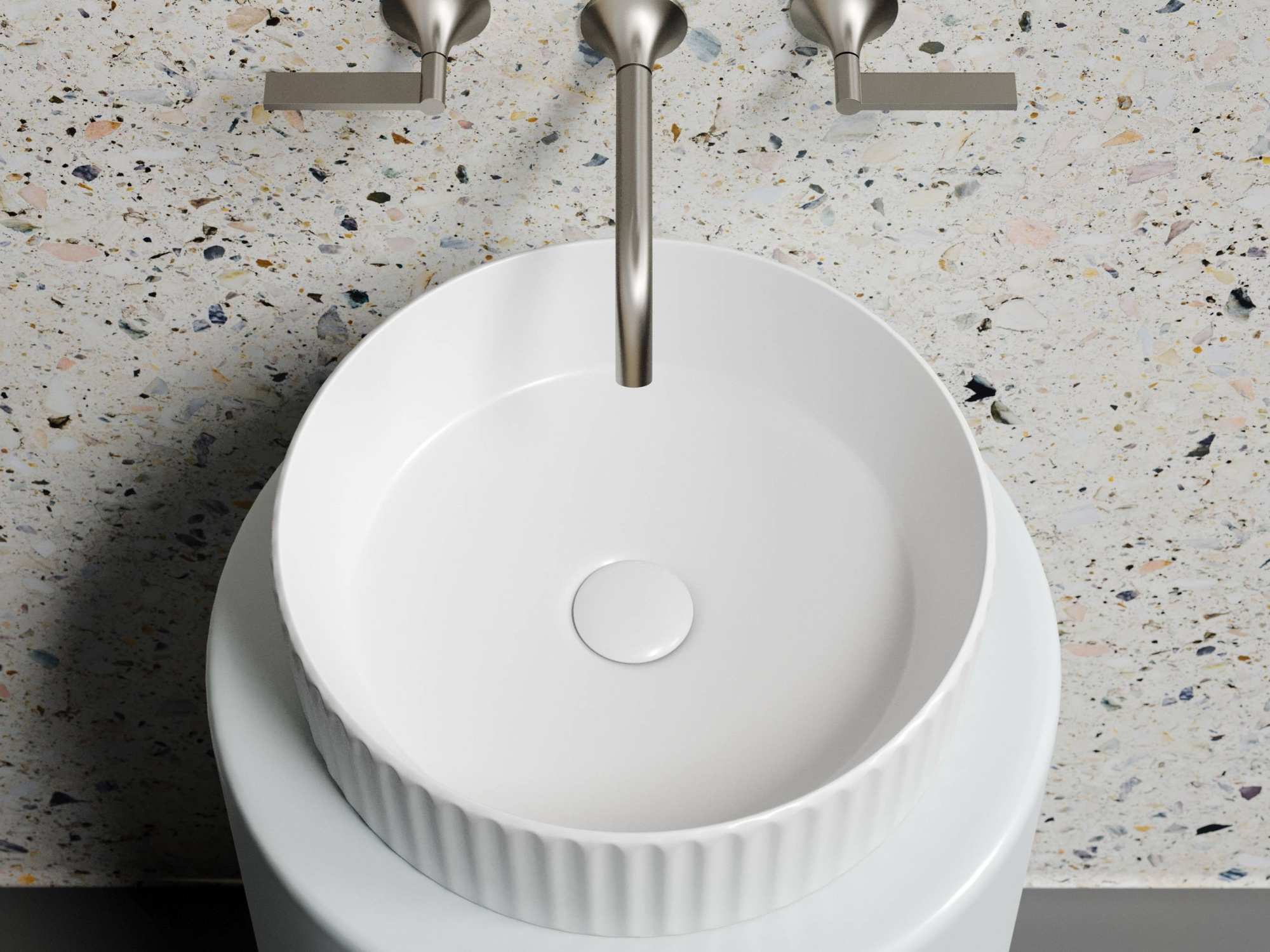 Умывальник чаша накладная круглая CN6057MW