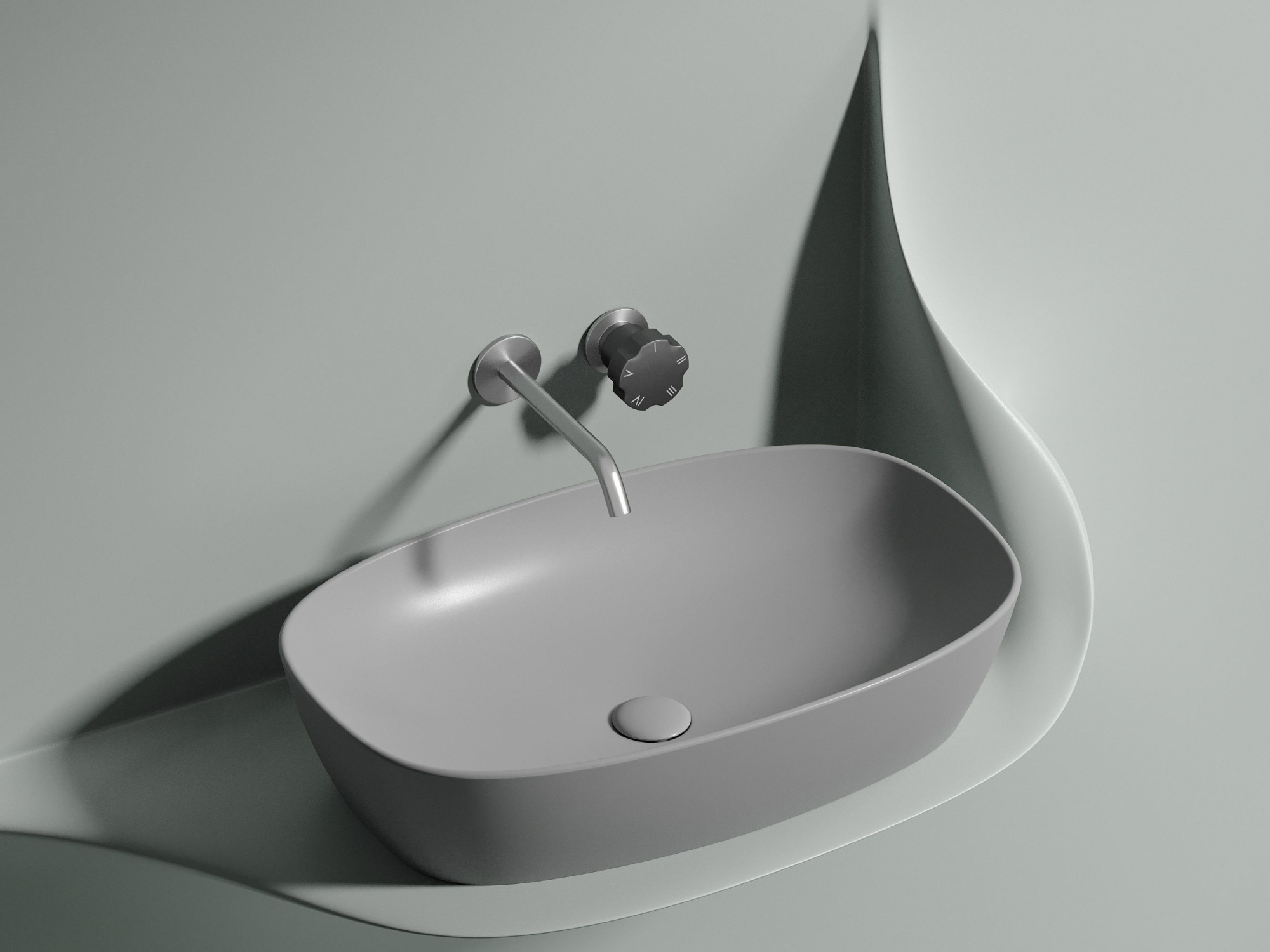 Умывальник чаша накладная овальная CN6049MSG