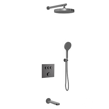 Душевая система Vincea Inspire VSFW-431I2GM встраиваемая в стену цвет вороненая сталь