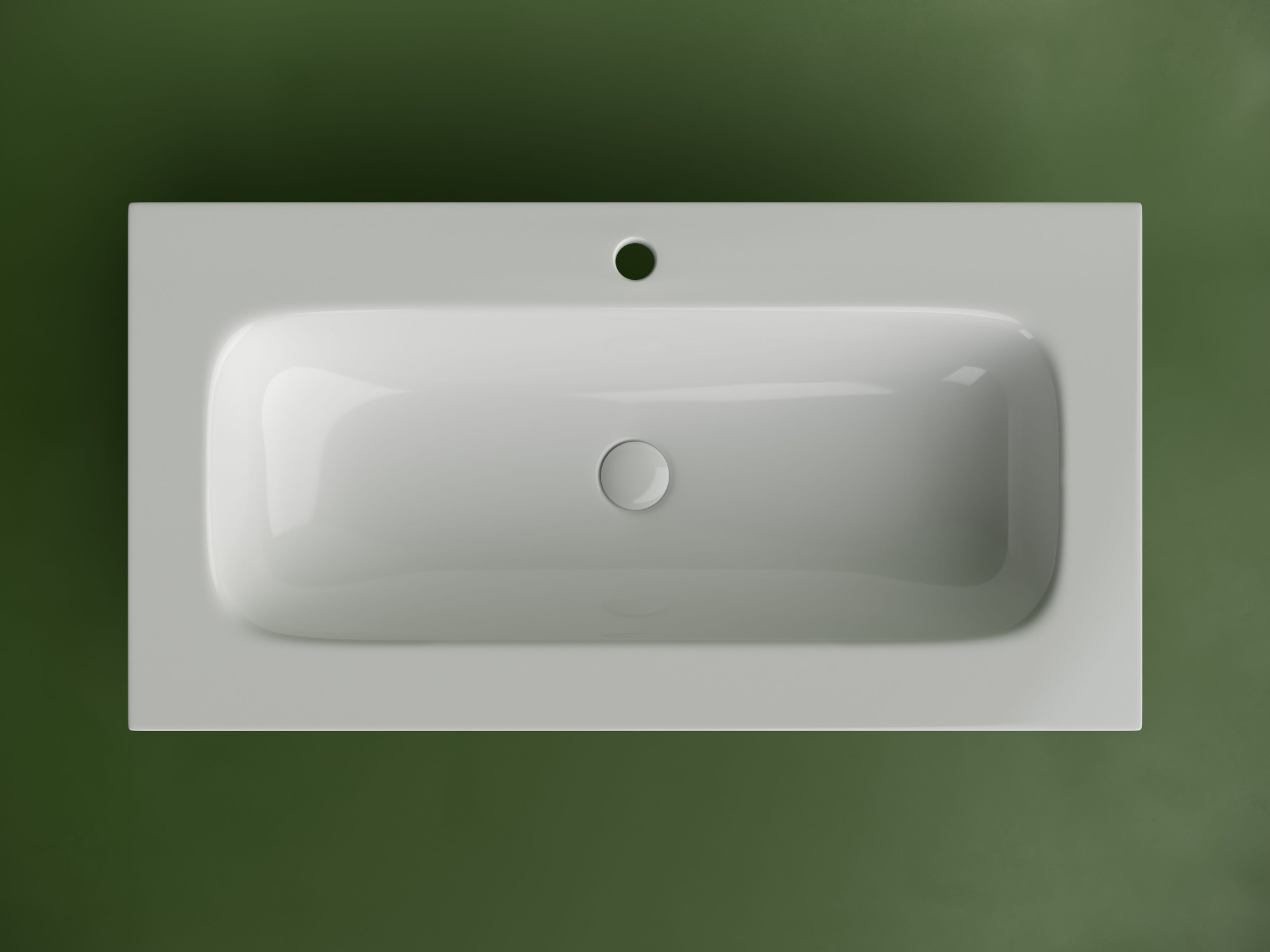 Раковина накладная мебельная прямоугольная с отверстием под смеситель CN7019