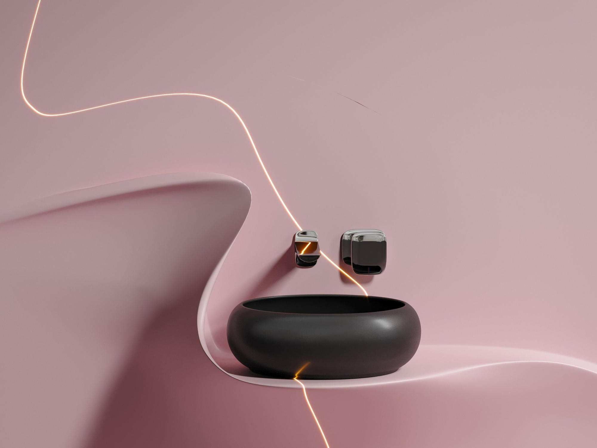 Умывальник чаша накладная круглая CN6050MB