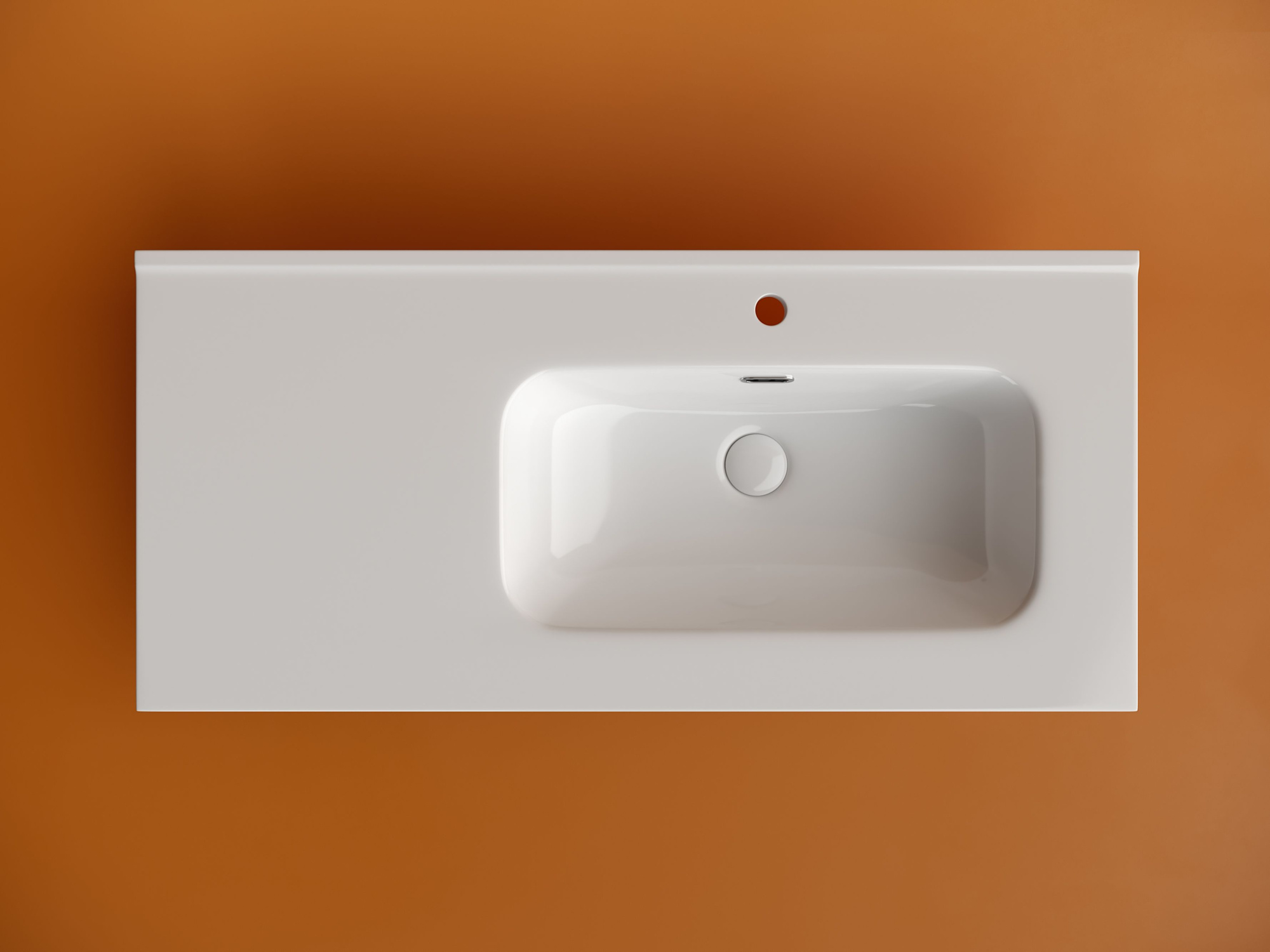 Раковина накладная мебельная ,чаша справа, с отверстием под смеситель CN7003R