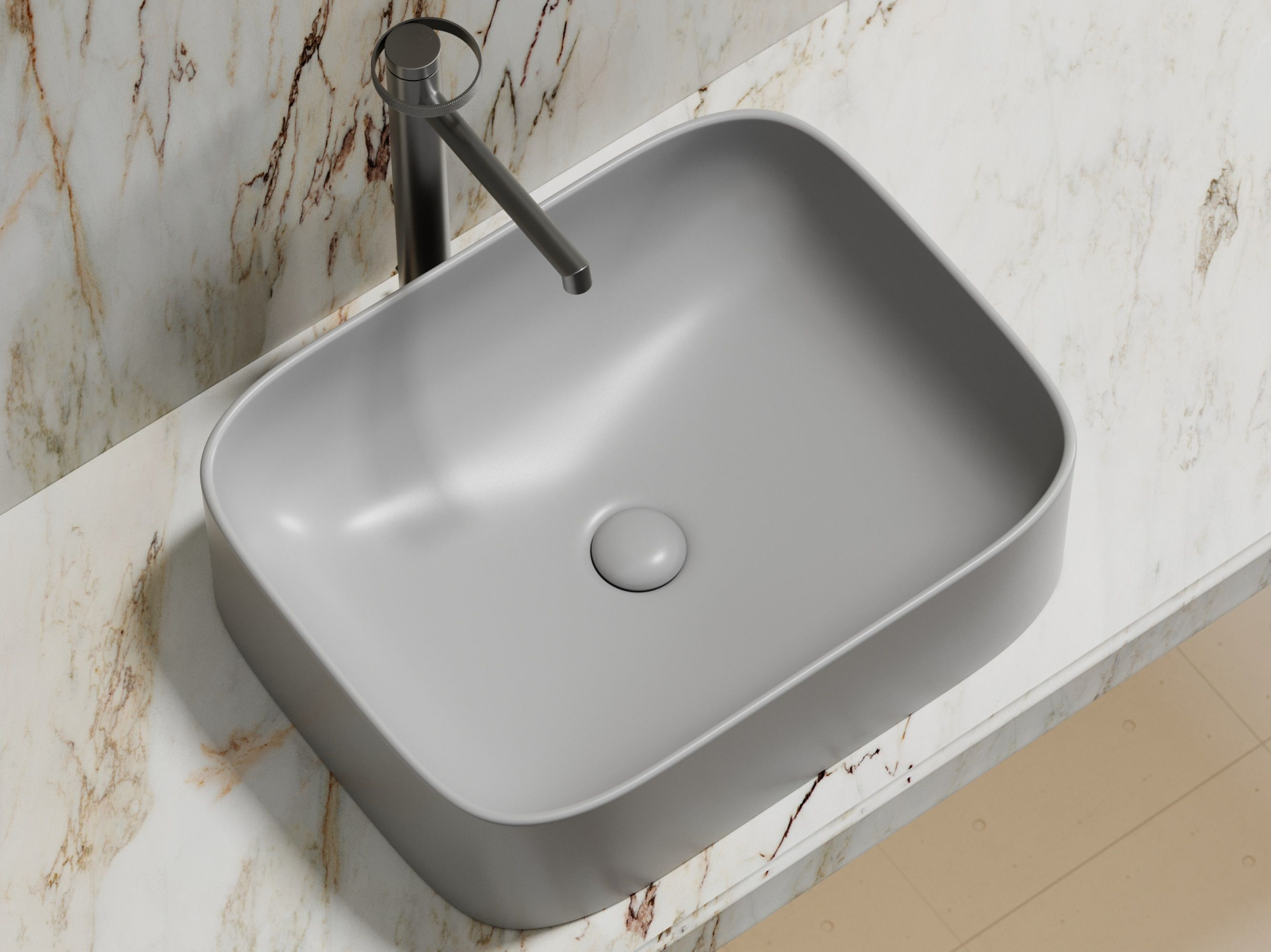 Умывальник чаша накладная прямоугольная CN6052MSG