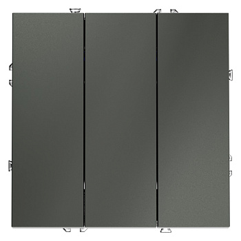 Выключатель встраиваемый VOLTUM S70 трехклавишный 10А, (титан)