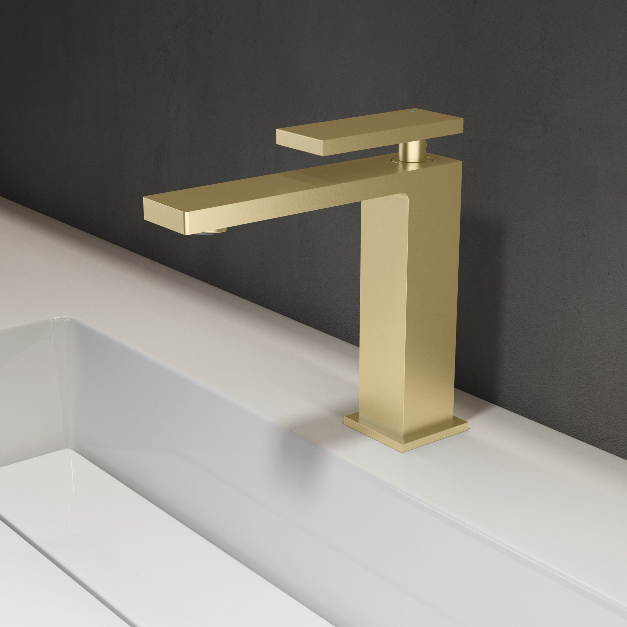 Смеситель Vincea Rim VBF-2DS1BG на раковину брашированное золото