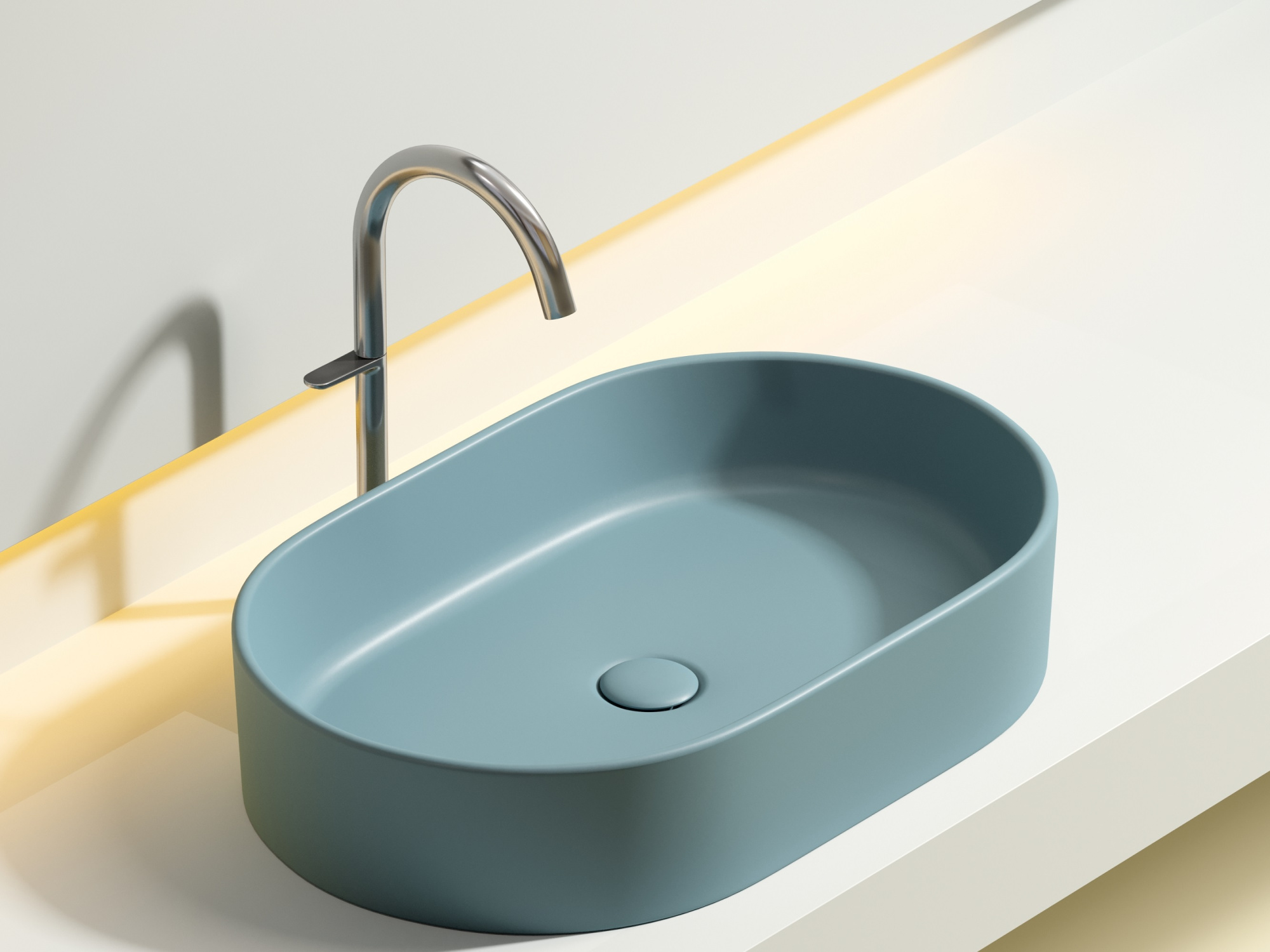 Умывальник чаша накладная овальная CN6048MLG