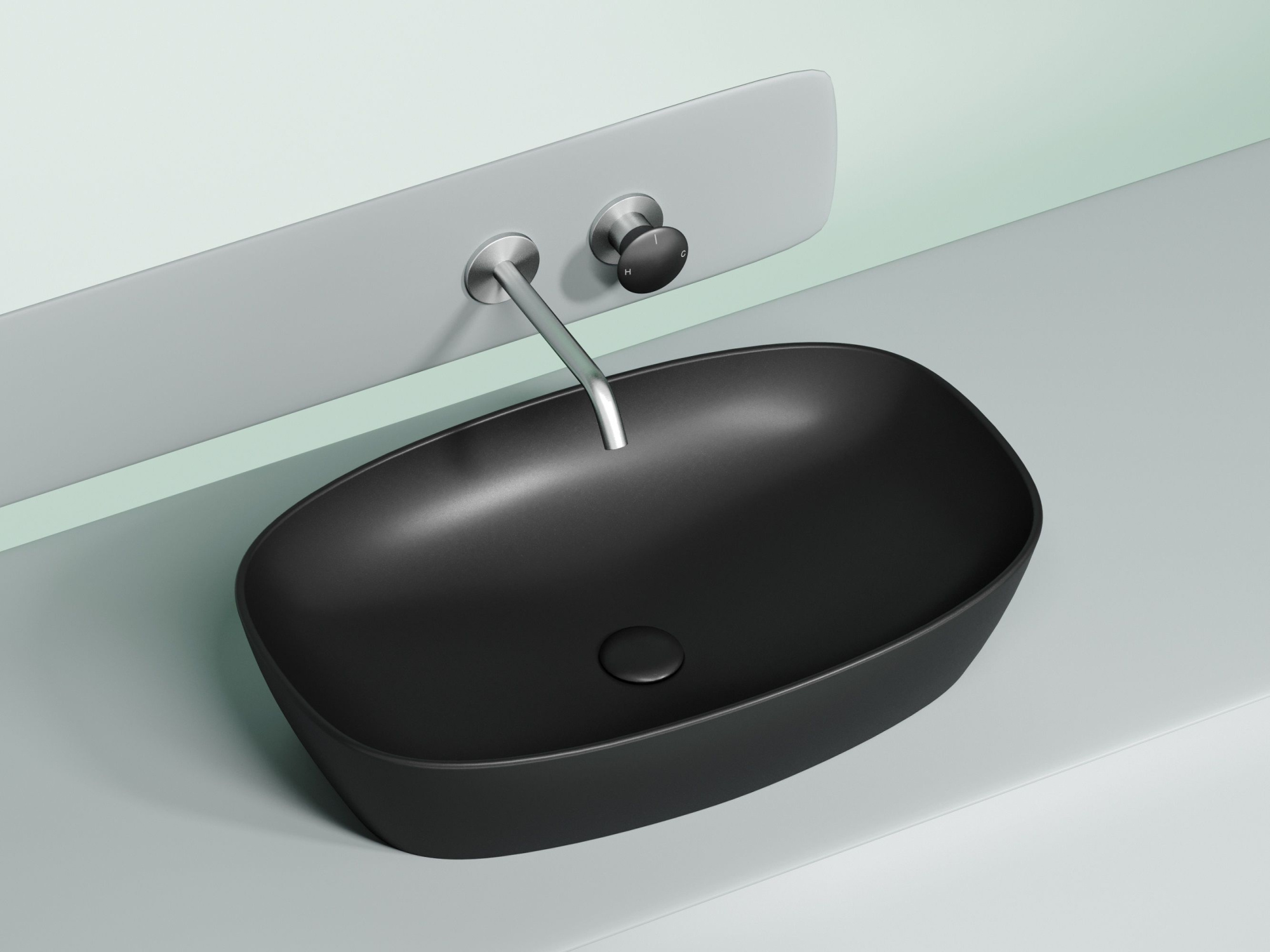 Умывальник чаша накладная овальная CN6049MB