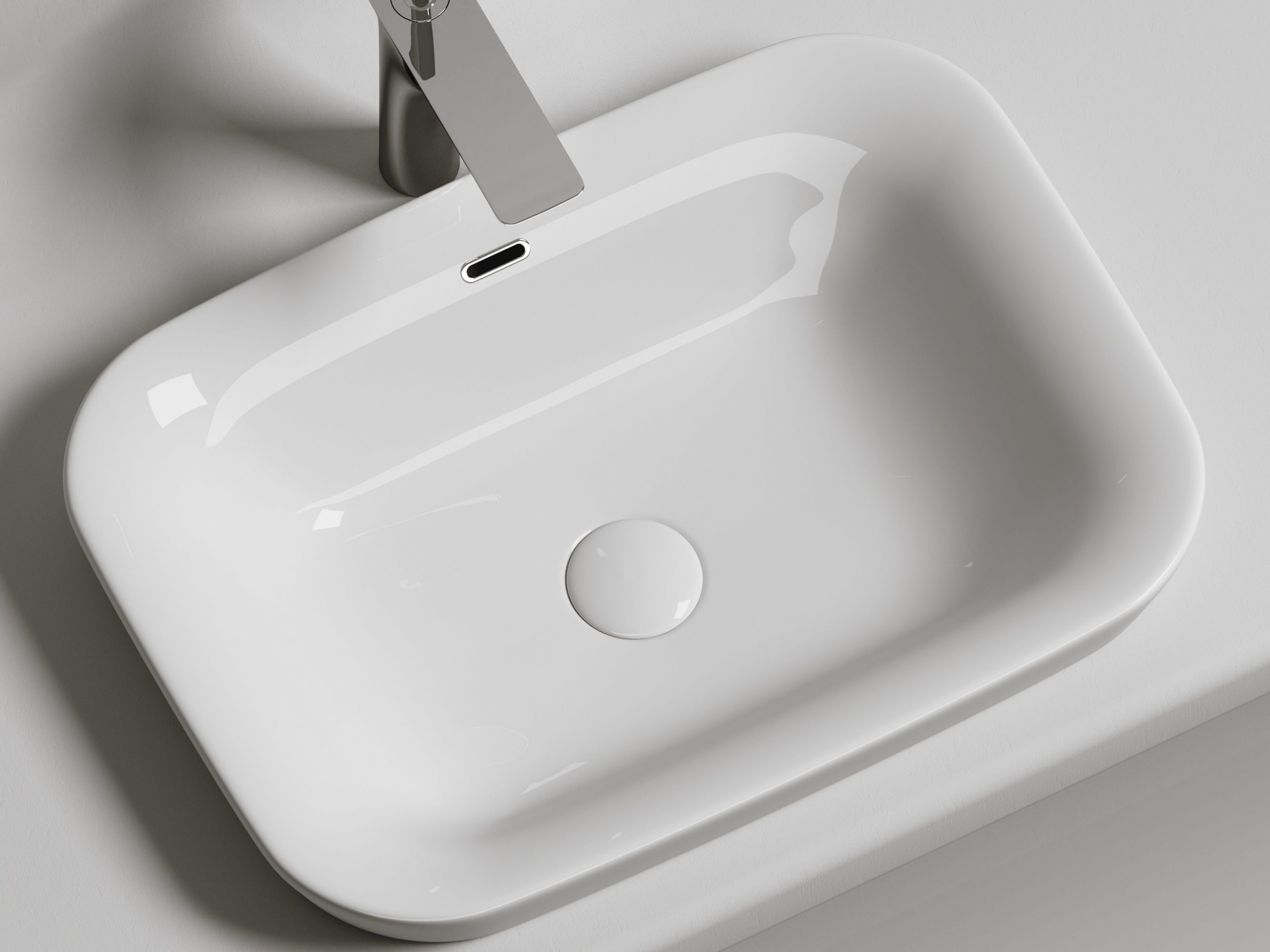 Умывальник прямоугольный встраиваемый сверху в столешницу CN6041