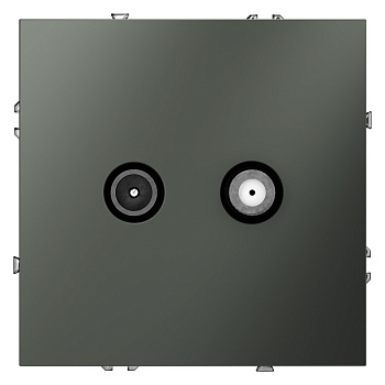 Розетка телевизионная встраиваемая VOLTUM S70 оконечная TV+SAT, (титан)