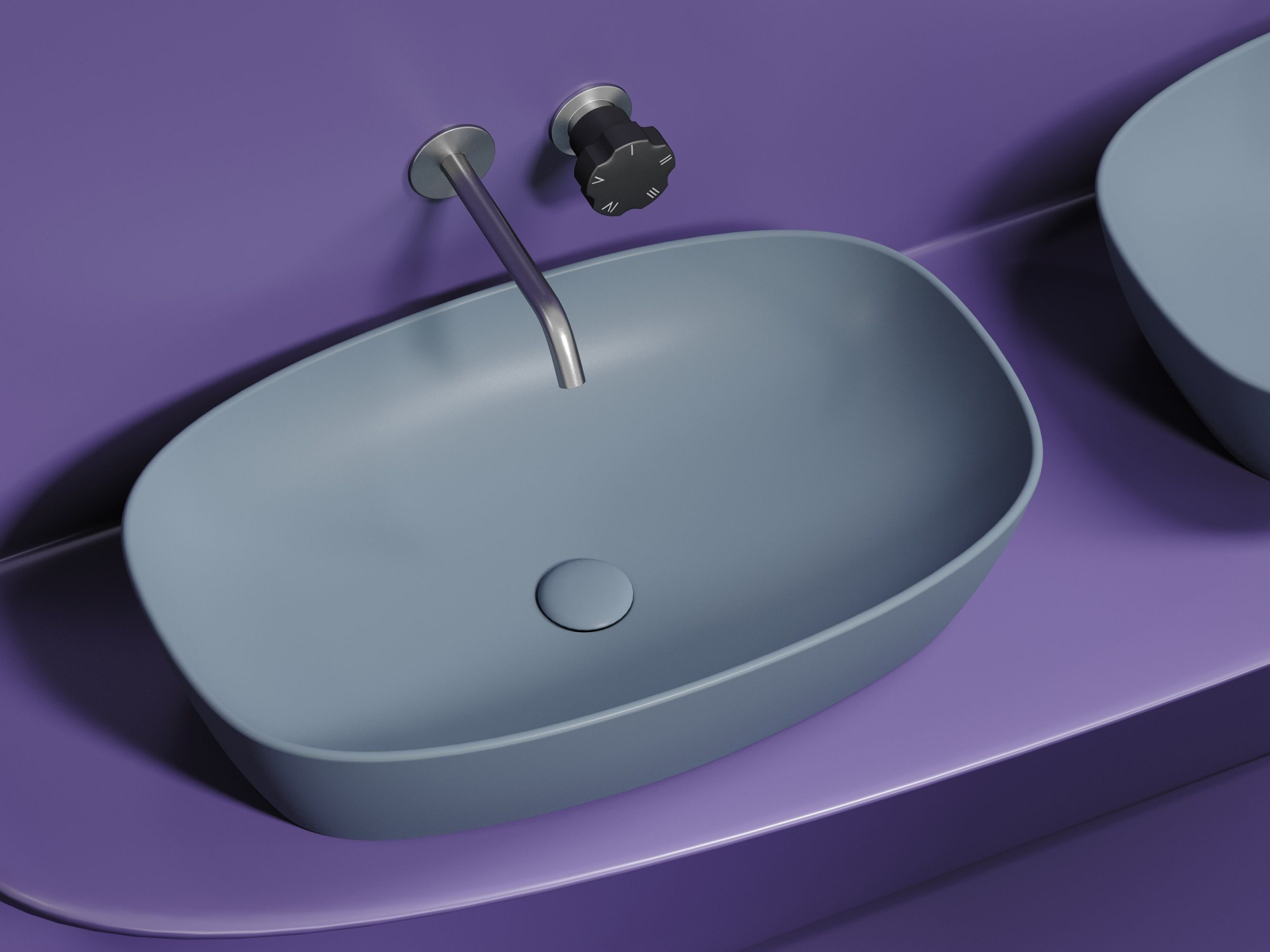 Умывальник чаша накладная овальная CN6049MHL