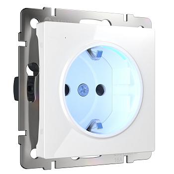 Розетка с подсветкой (белая глянцевая) Werkel