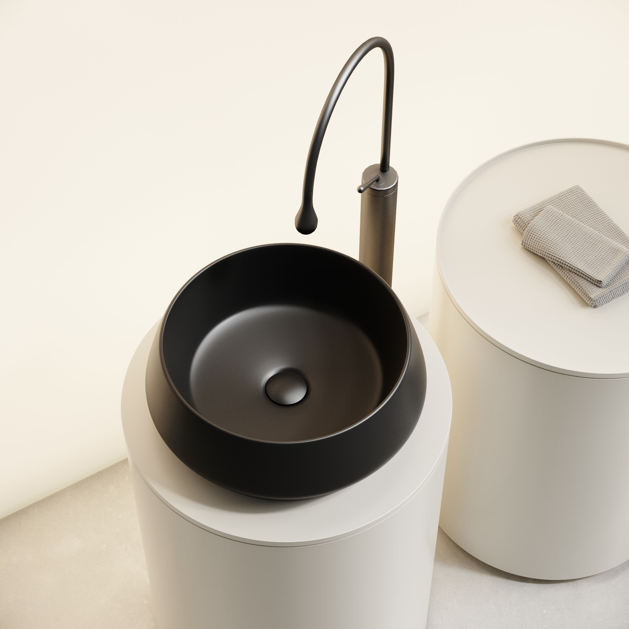 Раковина накладная круглая CN12004MB