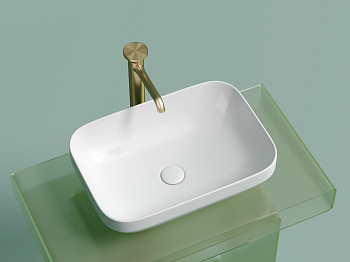 Умывальник чаша накладная прямоугольная CN6055MW