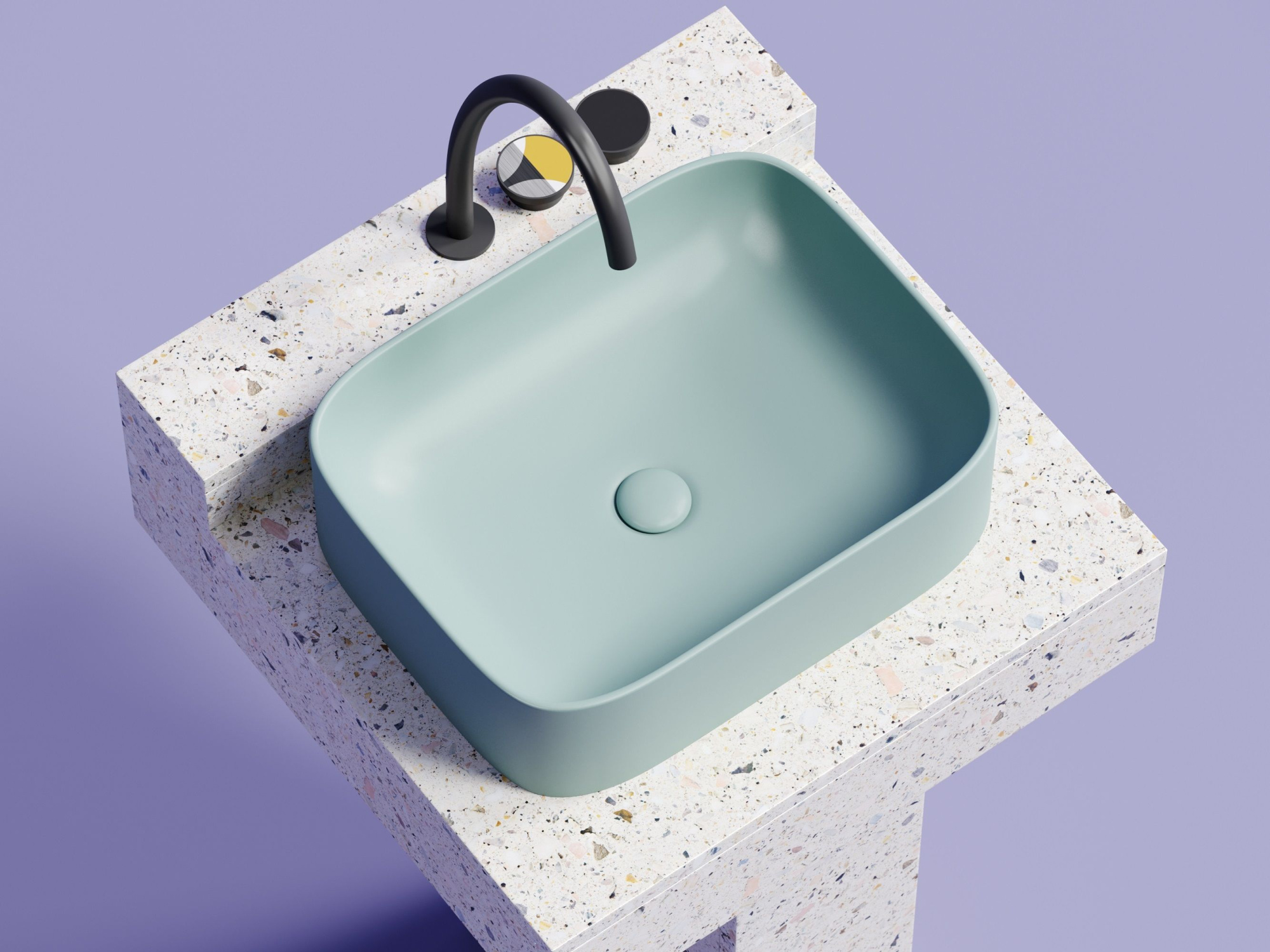 Умывальник чаша накладная прямоугольная CN6052MLG