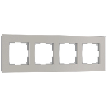 Рамка на 4 пост Senso (дымчатый, стекло soft-touch) Werkel