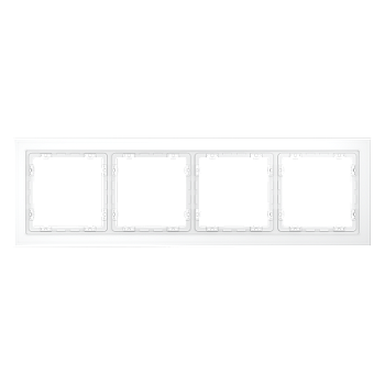 Рамка стеклянная VOLTUM S70 на 4 поста, (белый,матовый,стекло)