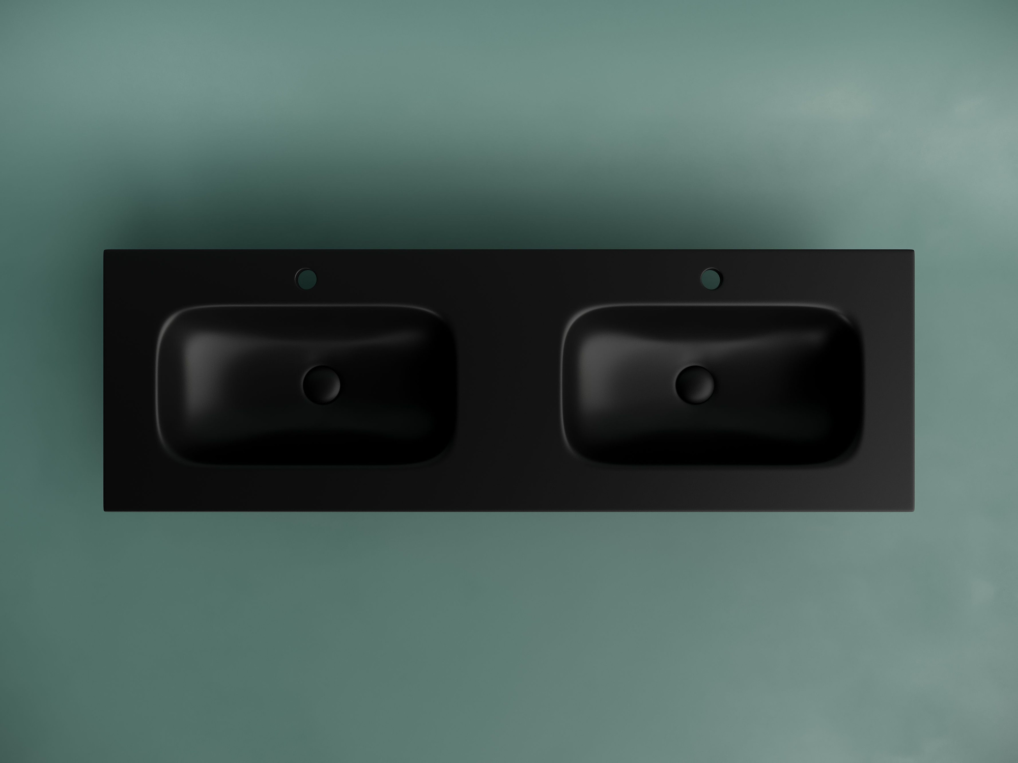 Раковина накладная мебельная Grace прямоугольная с двумя чашами и отверстиями под смеситель CN7022MB