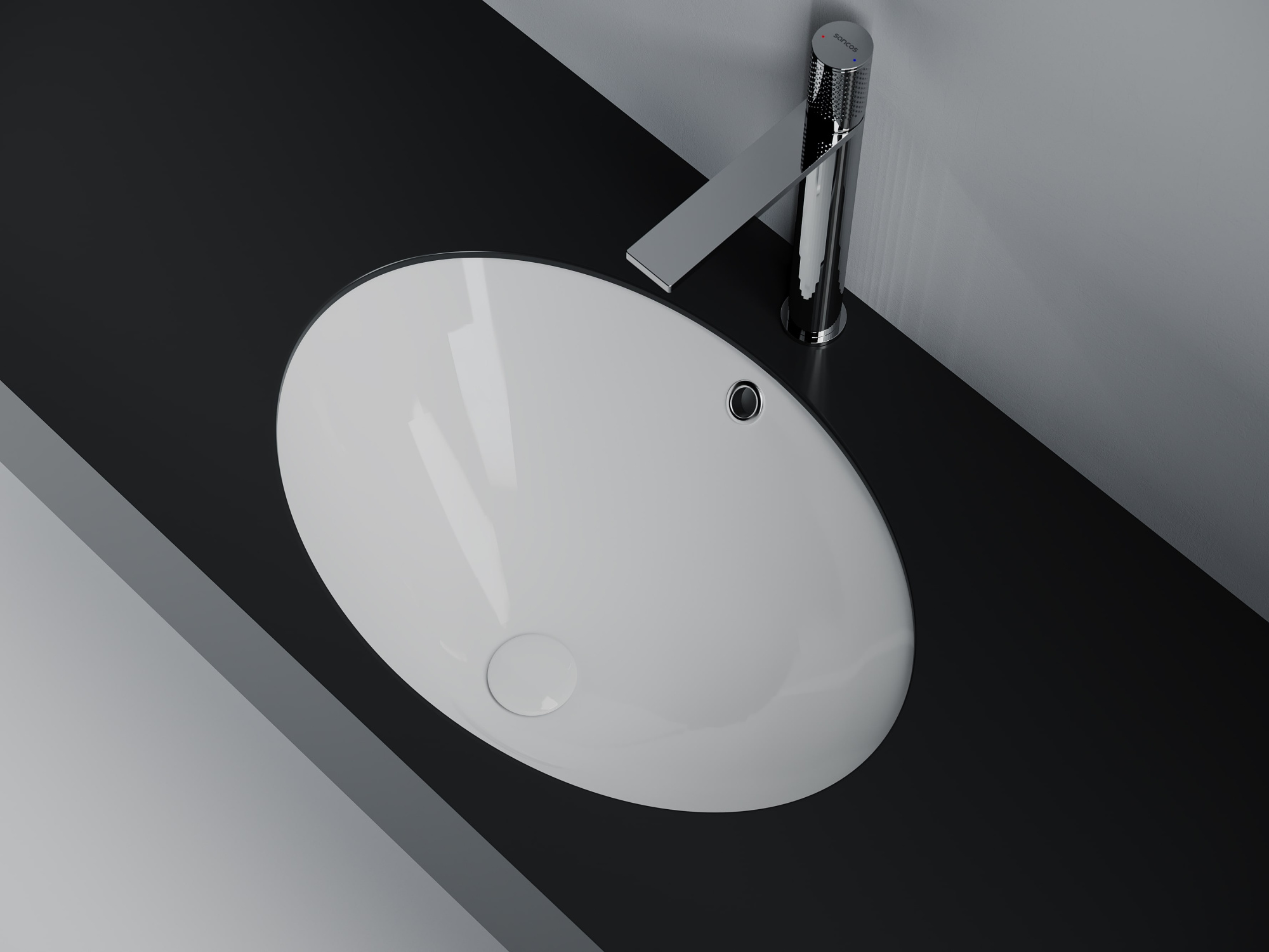 Раковина встраиваемая снизу овальная CN6081