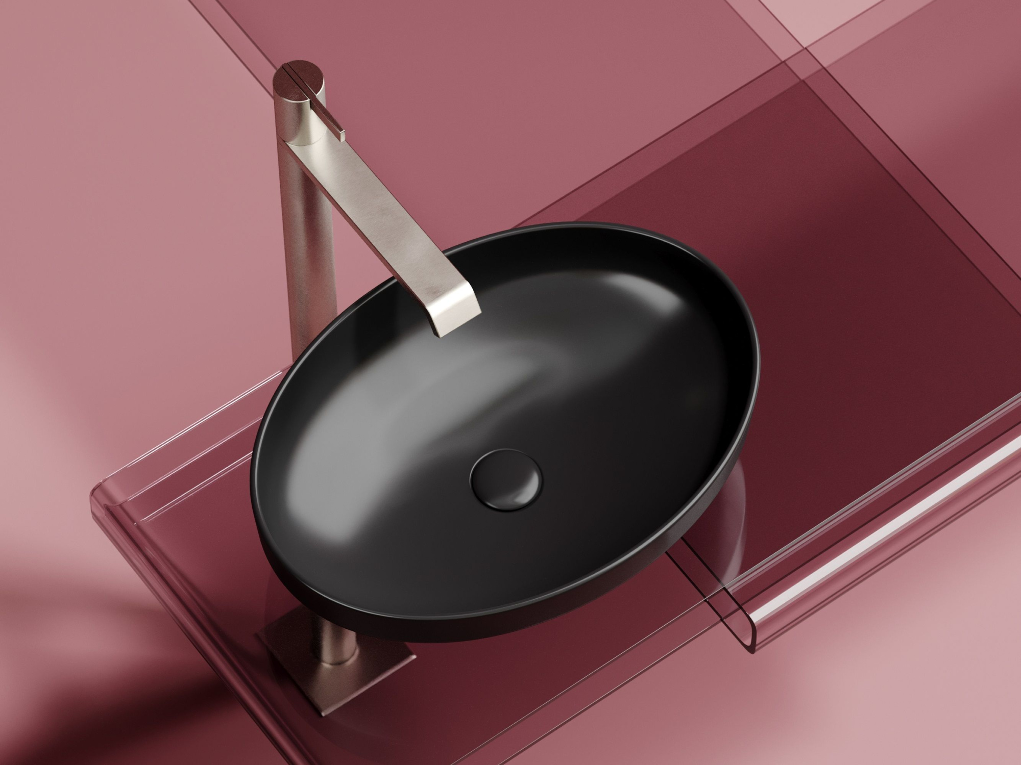 Умывальник чаша накладная овальная CN6056MB