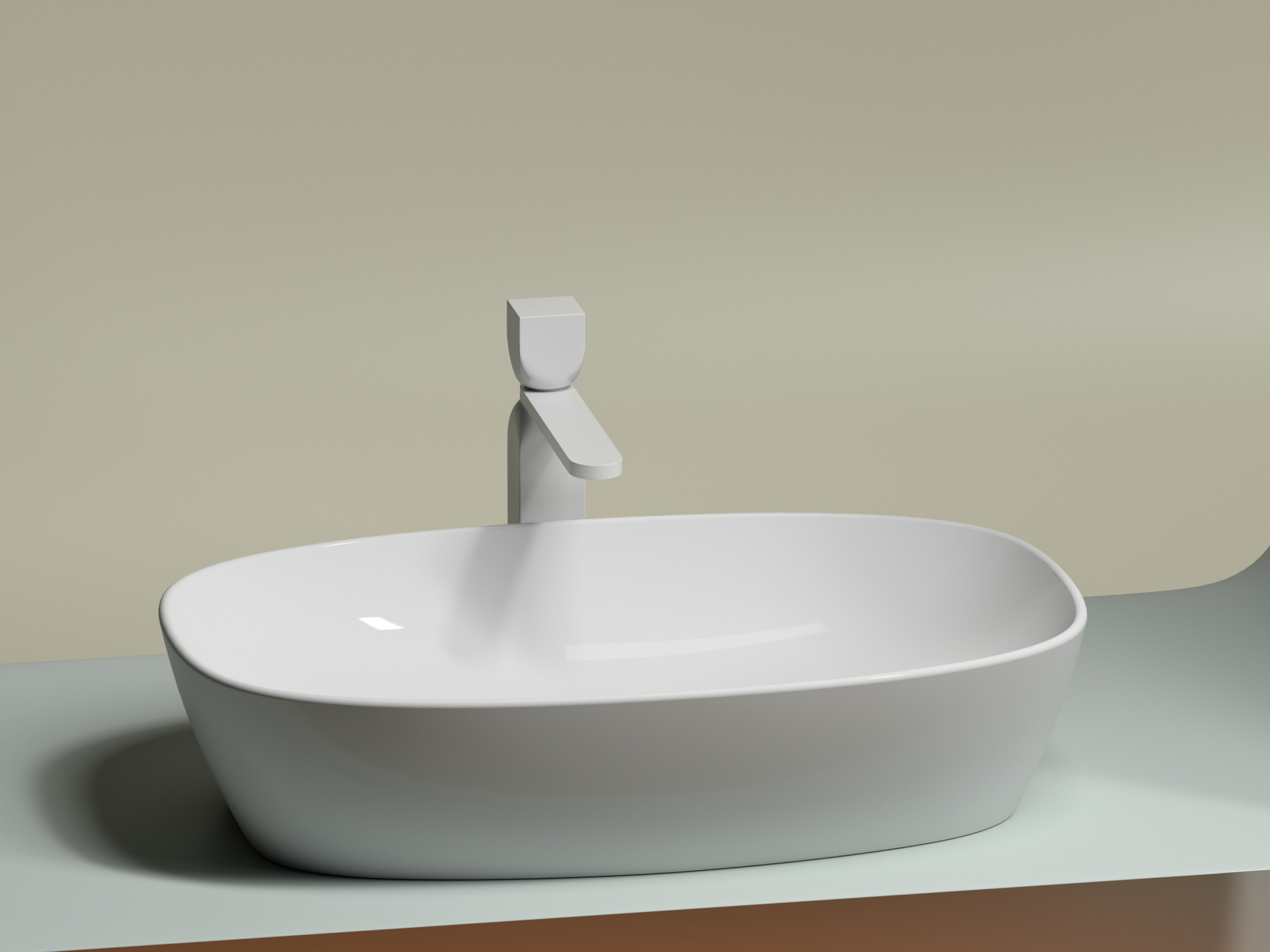 Умывальник чаша накладная овальная CN6049