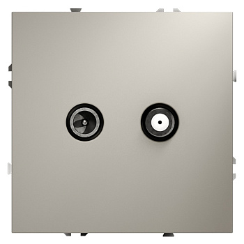 Розетка телевизионная встраиваемая VOLTUM S70 оконечная TV+SAT, (кашемир)