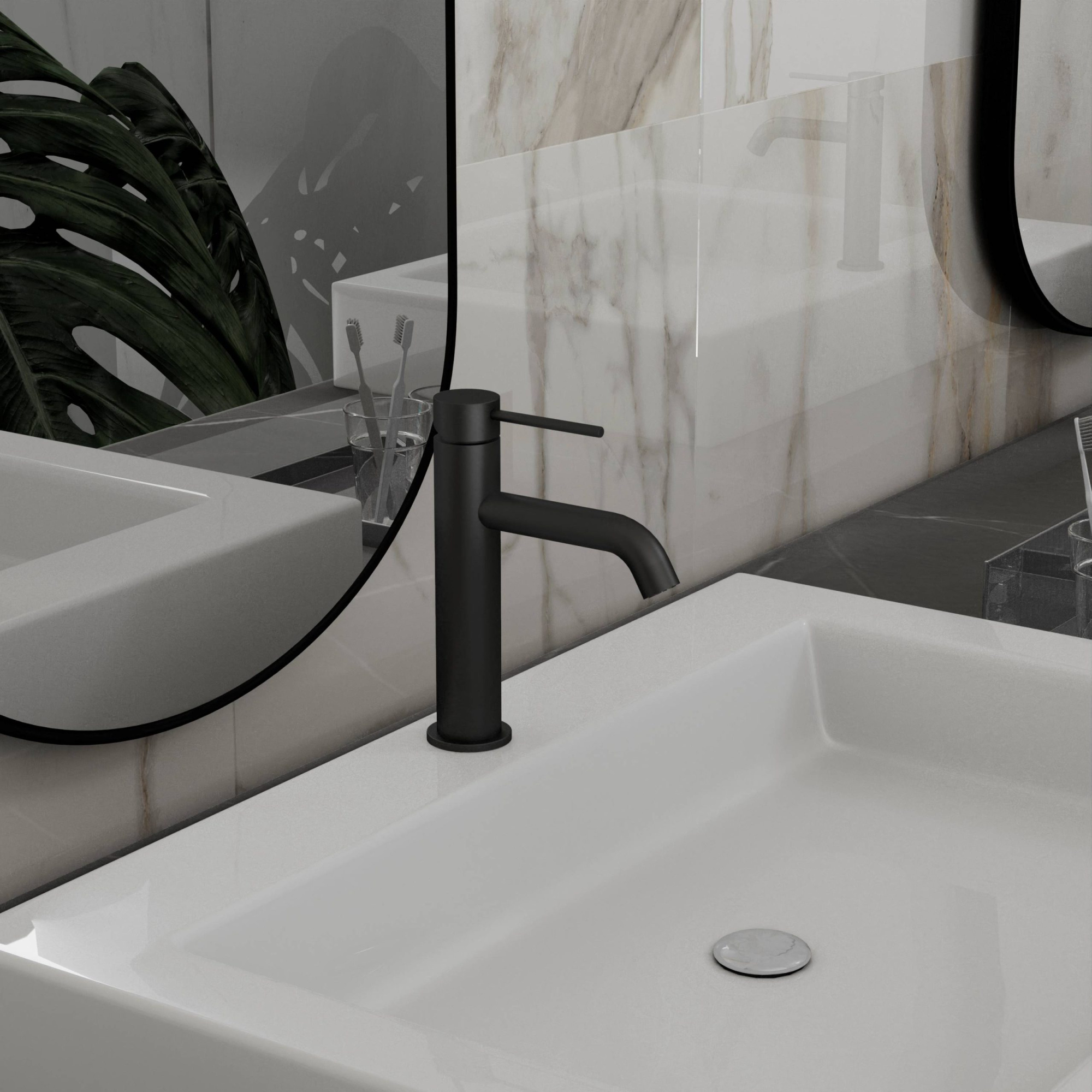 Смеситель Vincea City VBF-2C1MB на раковину черный